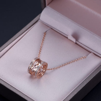 LUXEIFY ZERO 1 PINK GOLD DIAMOND OPEN NECKLACE
