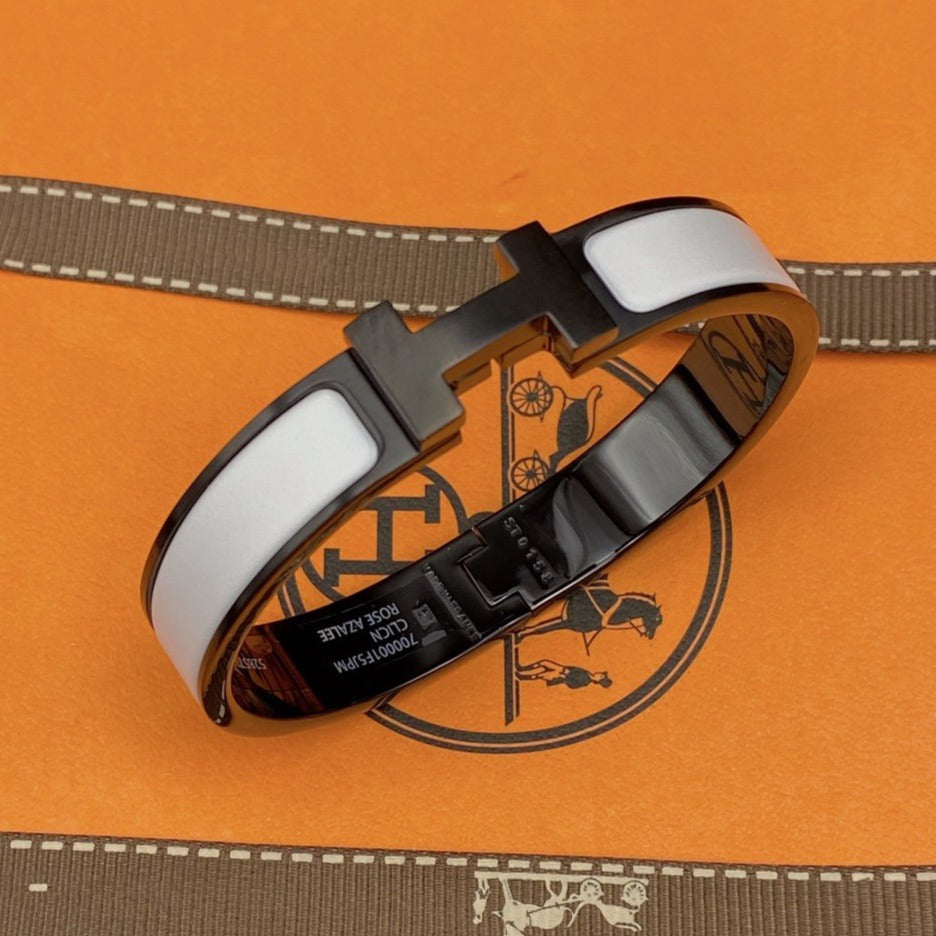 LUXEIFY H BRACELET 12MM BLACK WHITE CERAMIC