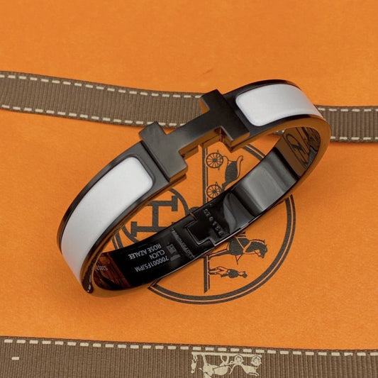 LUXEIFY H BRACELET 12MM BLACK WHITE CERAMIC