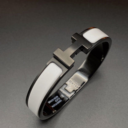 LUXEIFY H BRACELET 12MM BLACK WHITE CERAMIC