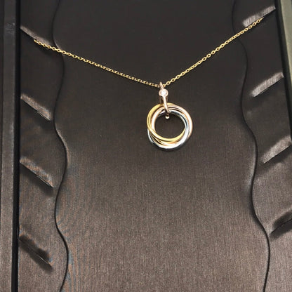 LUXEIFY TRINITY SILVER GOLD PINK GOLD NECKLACE