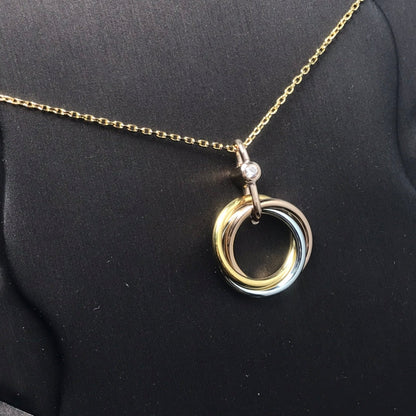 LUXEIFY TRINITY SILVER GOLD PINK GOLD NECKLACE