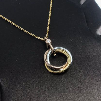 LUXEIFY TRINITY SILVER GOLD PINK GOLD NECKLACE