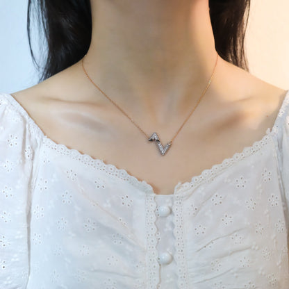 LUXEIFY VOLT SILVER DIAMOND PEDANT NECKLACE