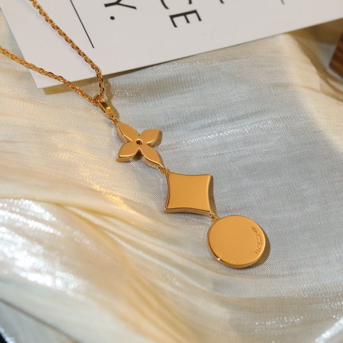 LUXEIFY STAR AND SUN DIAMOND PINK GOLD NECKLACE