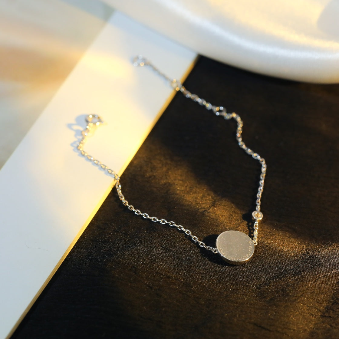 LUXEIFY SUN MOTIF PINK MOP SILVER BRACELET