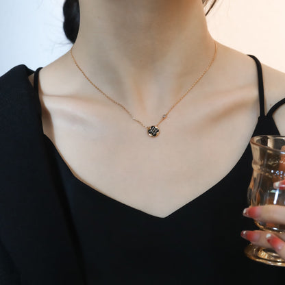 LUXEIFY SUN PEDANT PINK GOLD 1 DIAMOND NECKLACE