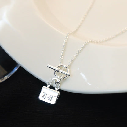 LUXEIFY POP H PEDANT SILVER NECKLACE