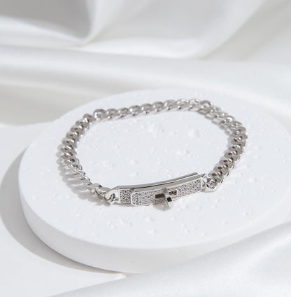 LUXEIFY KELLY CHAIN SILVER DIAMOND BRACELET