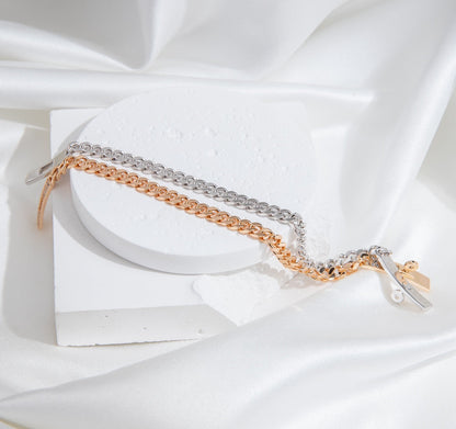 LUXEIFY KELLY CHAIN SILVER DIAMOND BRACELET