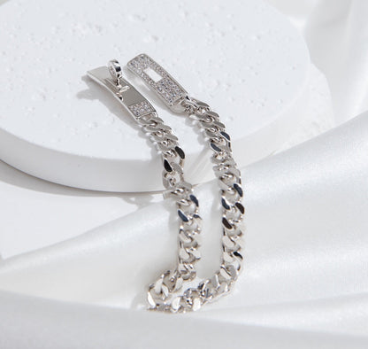LUXEIFY KELLY CHAIN SILVER DIAMOND BRACELET