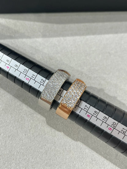 LUXEIFY LIENS EVIDENCE PINK GOLD DIAMOND PAVED RING