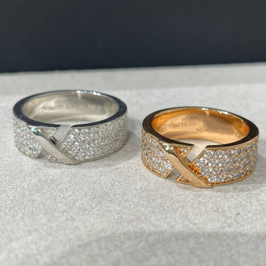 LUXEIFY LIENS EVIDENCE PINK GOLD DIAMOND PAVED RING