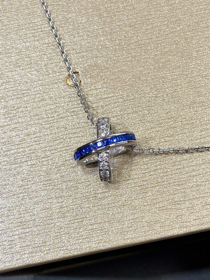 LUXEIFY LIENS DIAMOND SILVER NECKLACE