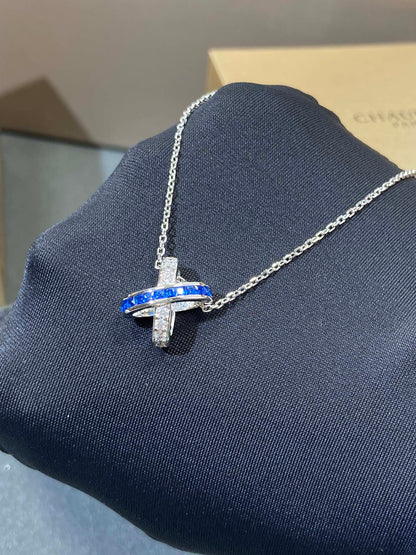 LUXEIFY LIENS DIAMOND SILVER NECKLACE