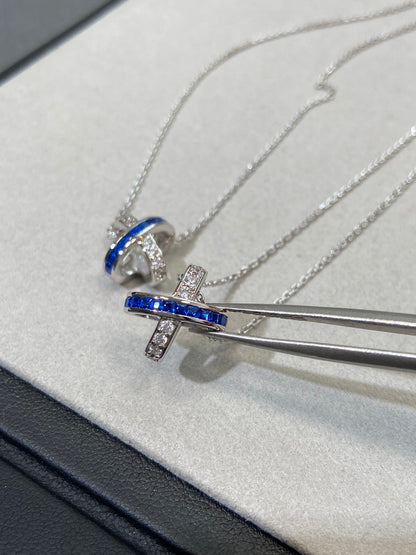 LUXEIFY LIENS DIAMOND SILVER NECKLACE