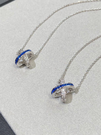 LUXEIFY LIENS DIAMOND SILVER NECKLACE