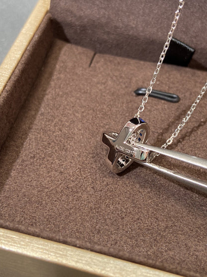 LUXEIFY LIENS DIAMOND SILVER NECKLACE