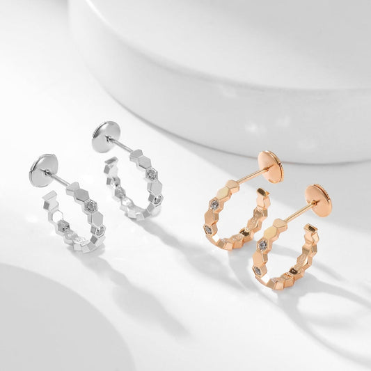 LUXEIFY BEE LOVE DIAMOND HOOP EARRINGS
