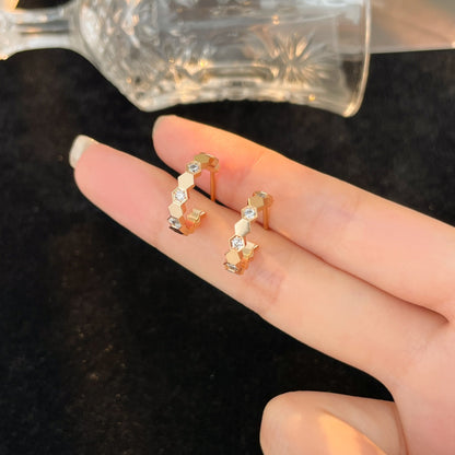 LUXEIFY BEE LOVE DIAMOND HOOP EARRINGS