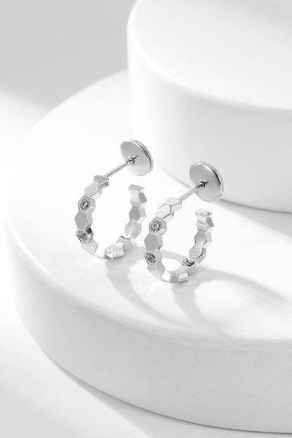 LUXEIFY BEE LOVE DIAMOND HOOP EARRINGS