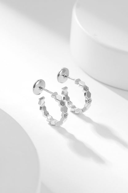 LUXEIFY BEE LOVE DIAMOND HOOP EARRINGS
