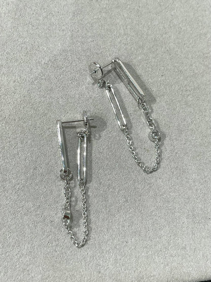 LUXEIFY CHAINE CHAOS DIAMOND DROP EARRINGS