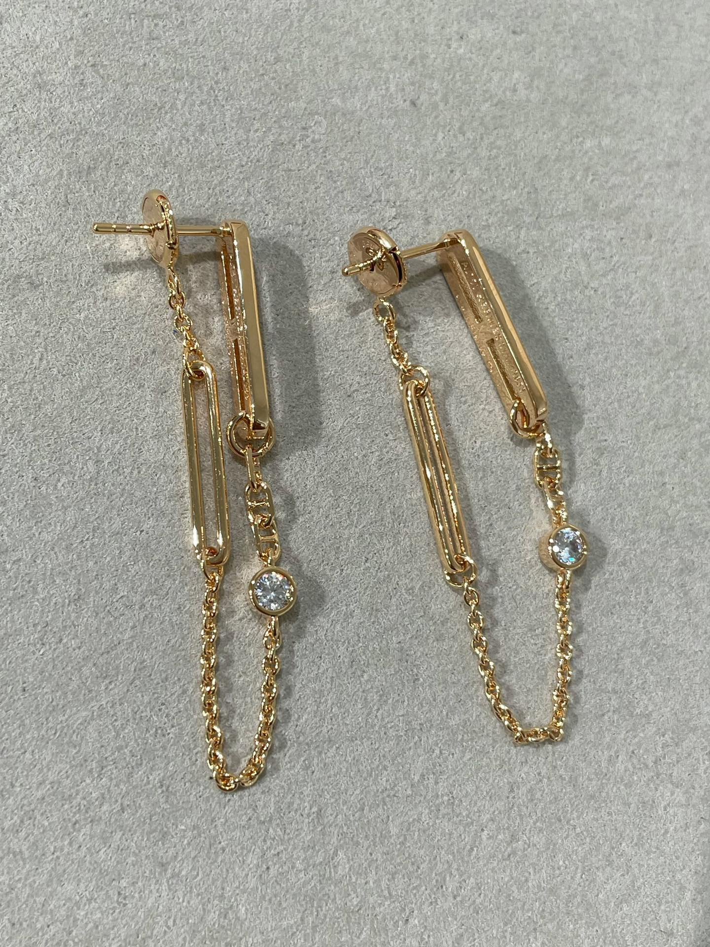 LUXEIFY CHAINE CHAOS DIAMOND DROP EARRINGS