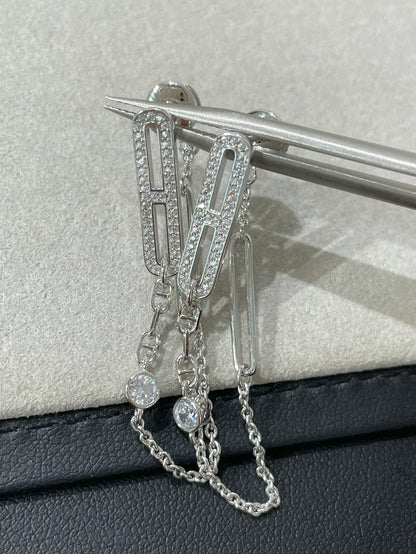LUXEIFY CHAINE CHAOS DIAMOND DROP EARRINGS