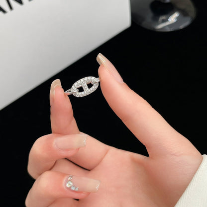 LUXEIFY RONDE SMALL SILVER DIAMOND RING