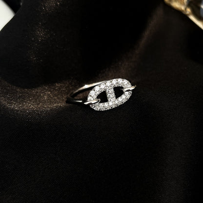 LUXEIFY RONDE SMALL SILVER DIAMOND RING