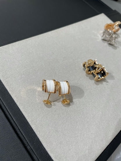 LUXEIFY ZERO 1 PINK GOLD CERAMIC EARRINGS