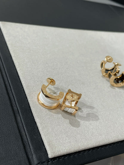 LUXEIFY ZERO 1 PINK GOLD CERAMIC EARRINGS