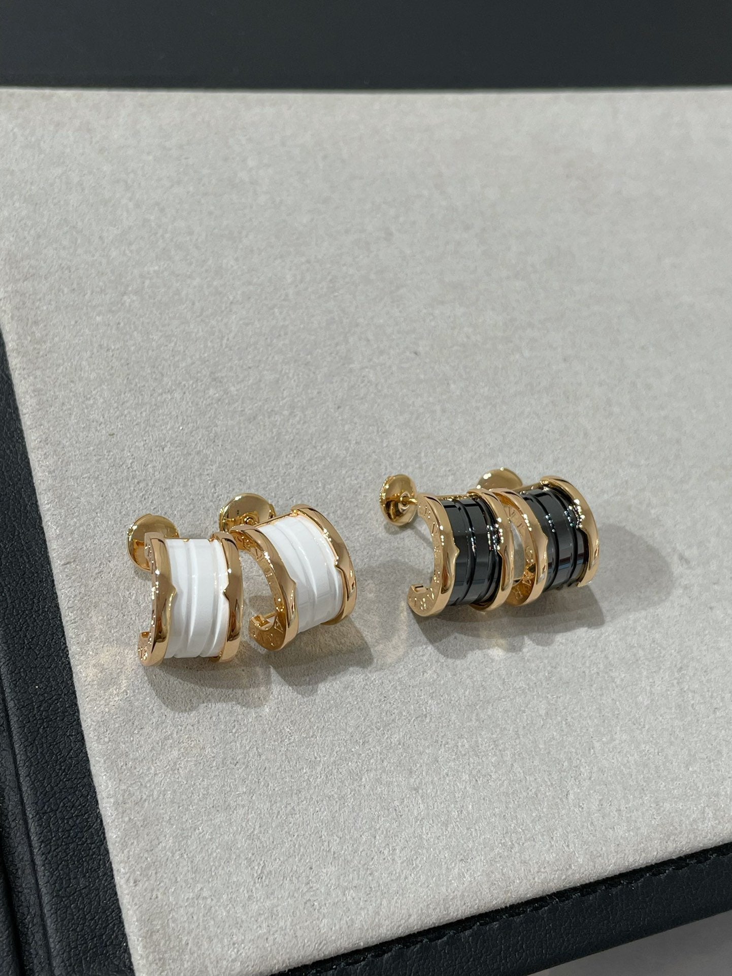 LUXEIFY ZERO 1 PINK GOLD CERAMIC EARRINGS