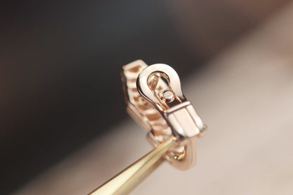 LUXEIFY SERPENT PINK GOLD DIAMOND EARRINGS