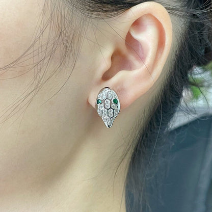 LUXEIFY SERPENT DIAMOND STUD EARRINGS