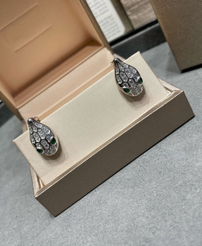 LUXEIFY SERPENT DIAMOND STUD EARRINGS