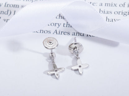 LUXEIFY VIDYLLE SILVER DIAMOND MINI DROP EARRINGS