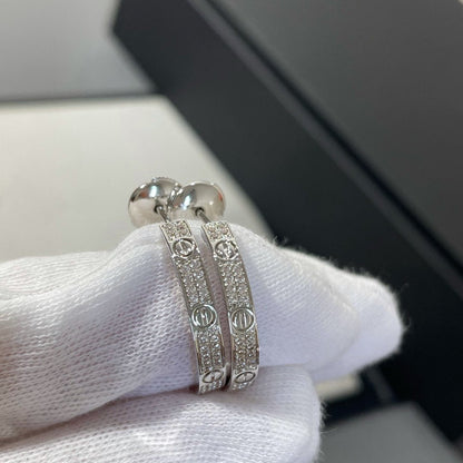 LUXEIFY LOVE DIAMOND SILVER HOOP EARRINGS