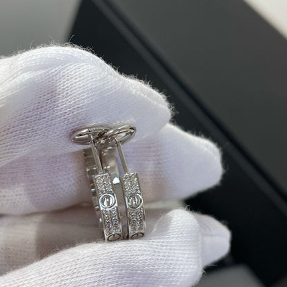 LUXEIFY LOVE DIAMOND SILVER HOOP EARRINGS