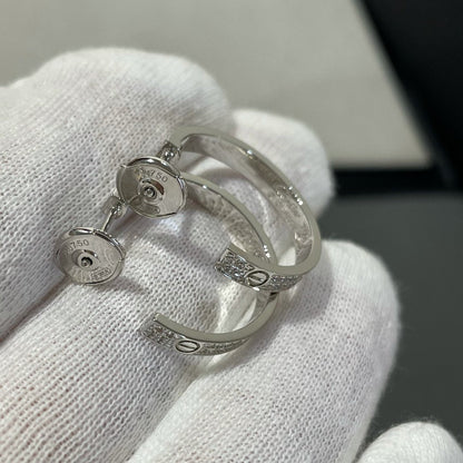 LUXEIFY LOVE DIAMOND SILVER HOOP EARRINGS