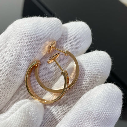 LUXEIFY LOVE DIAMOND PINK GOLD HOOP EARRINGS