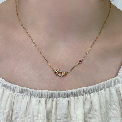 LUXEIFY FORCE 10 DIAMOND PINK GOLD NECKLACE