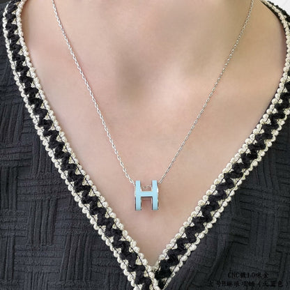 LUXEIFY POP H SKY BLUE NECKLACE