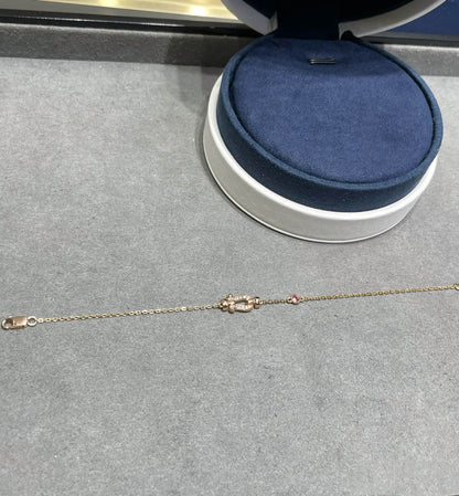 LUXEIFY FORCE 10 DIAMOND CHAIN LINK PINK GOLD BRACELET