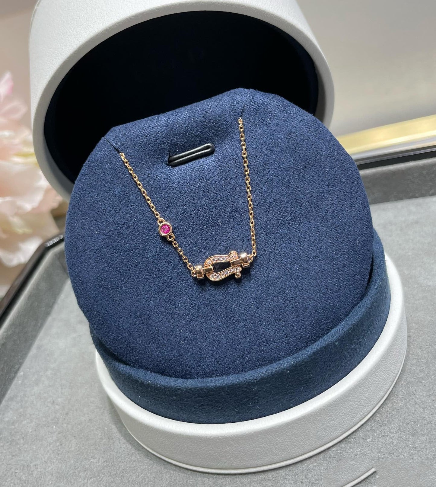 LUXEIFY FORCE 10 DIAMOND CHAIN LINK PINK GOLD BRACELET