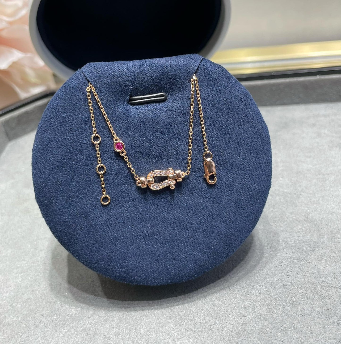 LUXEIFY FORCE 10 DIAMOND CHAIN LINK PINK GOLD BRACELET