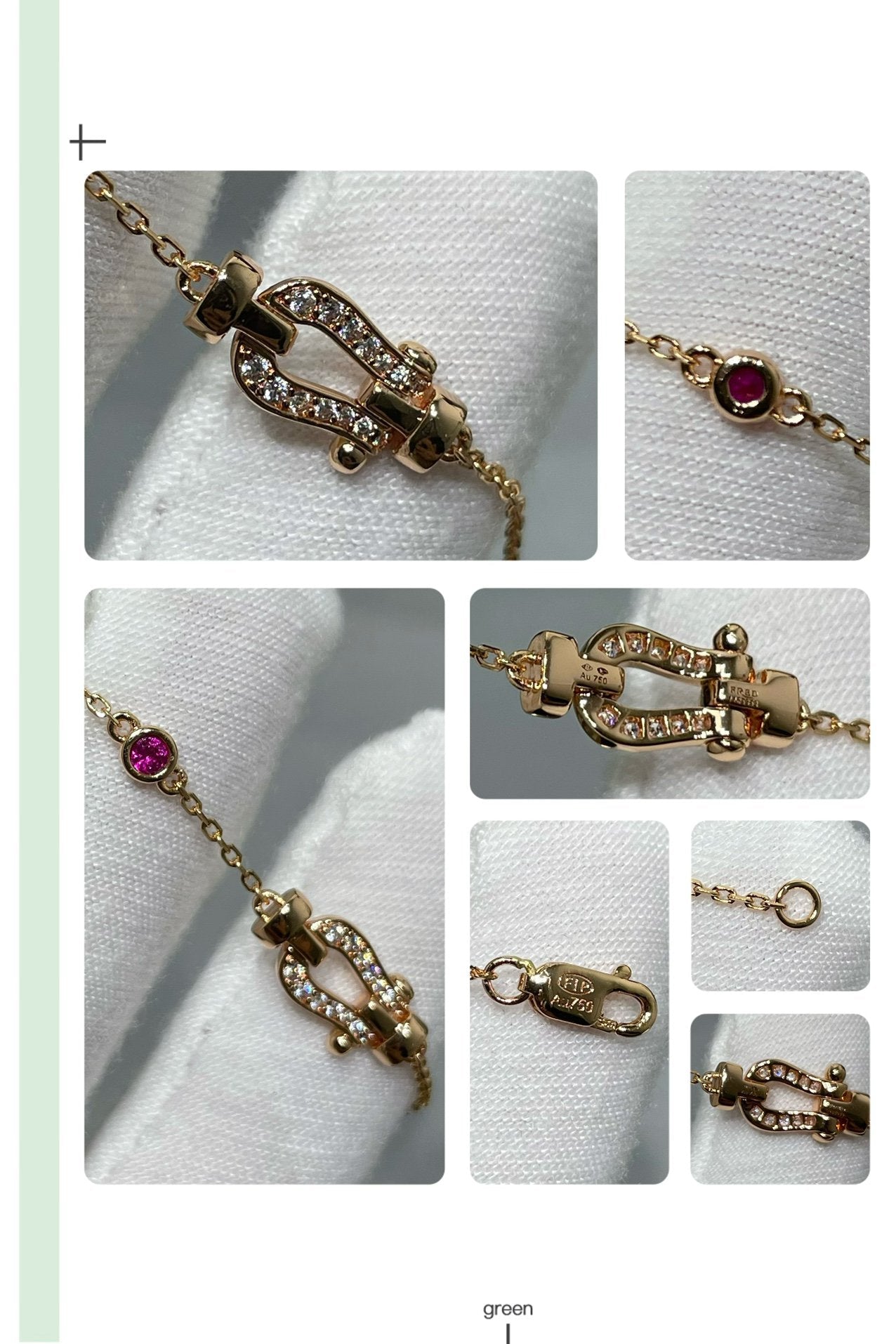 LUXEIFY FORCE 10 DIAMOND CHAIN LINK PINK GOLD BRACELET