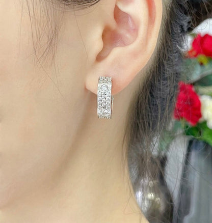 LUXEIFY LOVE 5.5MM DIAMOND PAVED EARRINGS