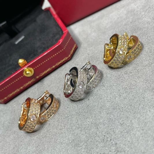 LUXEIFY LOVE 5.5MM DIAMOND PAVED EARRINGS
